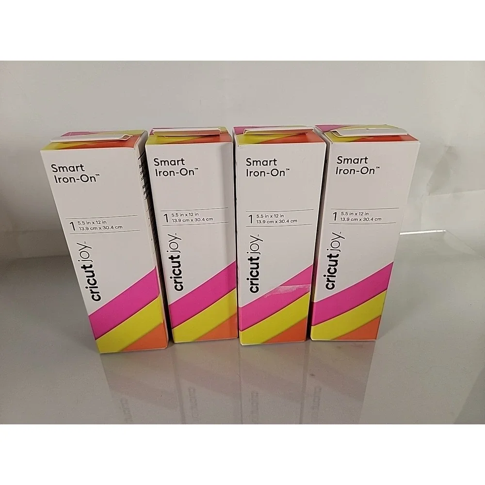 LOT OF FOUR Cricut Joy Smart StrongBond Iron-On Sampler - 5.5 x 12in‎ Neon